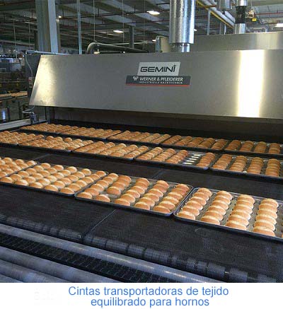 Cintas transportadoras de tejido equilibrado para hornos