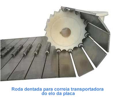 Roda dentada para correia transportadora do elo da placa